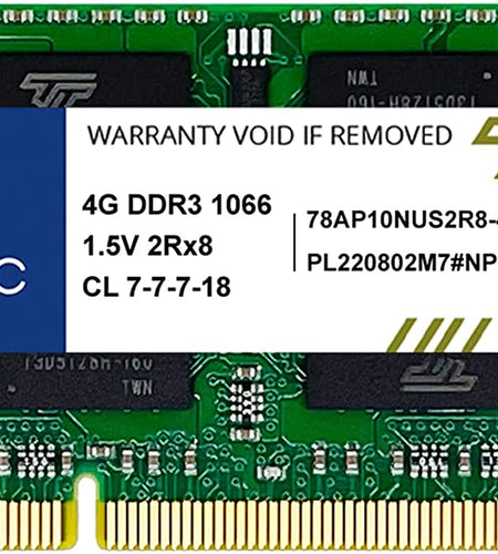 4GB Compatible for Apple DDR3 1067Mhz / 1066Mhz PC3-8500 CL7 Dual Rank for Mac Book, Mac Book Pro, Imac, Mac Mini (Late 2008, Early/Mid/Late 2009, Mid 2010) SODIMM Memory MAC RAM Upgrade
