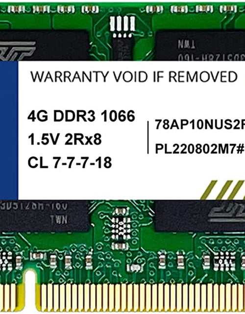 Load image into Gallery viewer, 4GB Compatible for Apple DDR3 1067Mhz / 1066Mhz PC3-8500 CL7 Dual Rank for Mac Book, Mac Book Pro, Imac, Mac Mini (Late 2008, Early/Mid/Late 2009, Mid 2010) SODIMM Memory MAC RAM Upgrade
