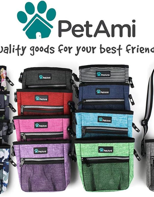 Load image into Gallery viewer, Dog Treat Pouch, Pet Treat Pouch for Training, Dog Walking Bag Holder for Kibbles, Pet Food Toy, Dog Trainer Essentials Supplies, Poop Bag Dispenser, 3 Ways to Wear (Camo Black)
