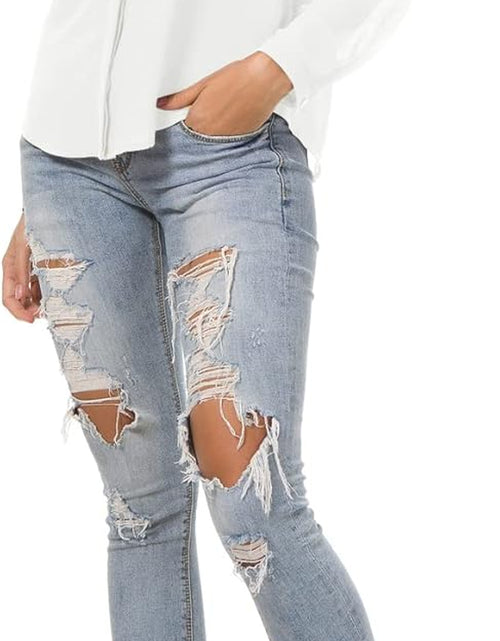 Load image into Gallery viewer, Womens V Neck Ruffled Shoulder Business Causal Chiffon Blouse Button down Shirts
