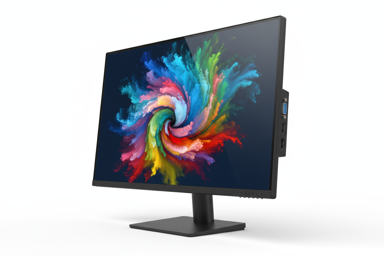 24-Inch Professional Thin 1080P LED Monitor 99% Srgb 2X HDMI VGA Build-In Speakers, Machine Black