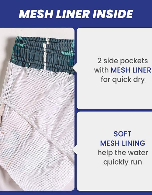 Load image into Gallery viewer, Mens Boys Short 80S 90S Vintage Swim Trunks with Mesh Lining Quick Dry Swim Suits Board Shorts
