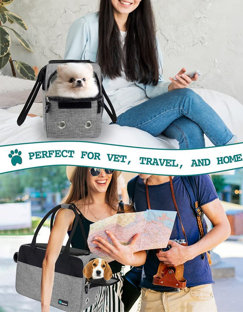 Load image into Gallery viewer, Airline Approved Dog Purse Carrier | Soft-Sided Pet Carrier for Small Dog, Cat, Puppy, Kitten | Portable Stylish Pet Travel Handbag | Ventilated Breathable Mesh, Sherpa Bed
