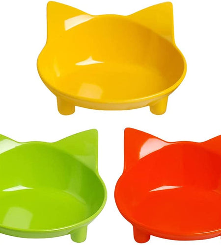 Cat Bowl Cat Food Bowls Non Slip Dog Dish Pet Food Bowls Shallow Cat Water Bowl Cat Feeding Wide Bowls to Stress Relief of Whisker Fatigue Pet Bowl of Dogs Cats Rabbits Puppy(3 Pack)