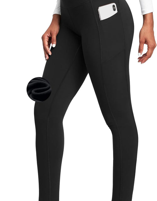 Load image into Gallery viewer, Fleece Lined Leggings with Pockets for Women Thermal Yoga Pants for Women Winter Workout Leggings for Women

