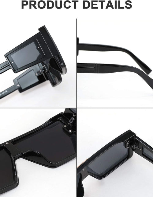 Load image into Gallery viewer, Square Oversized Flat Top Sunglasses with Side Lens Integrated for Women Men B4028
