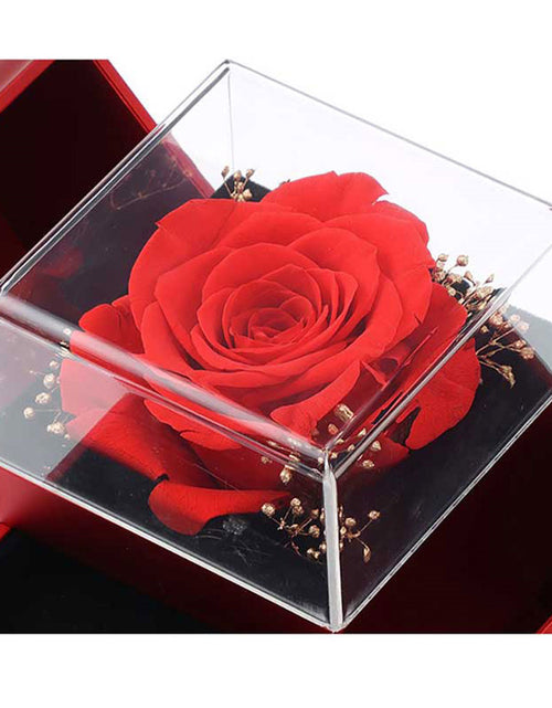 Load image into Gallery viewer, Fashion Jewelry Box Red Apple Christmas Gift Necklace Eternal Rose for Girl Mother'S Day Valentine'S Day Gifts with Artificial Flower Rose Flower Jewelry Box

