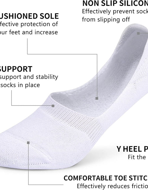 Load image into Gallery viewer, 6 Pairs Unisex Thick Cushion Athletic Cotton Non Slip Low Cut Flat Liner No Show Socks
