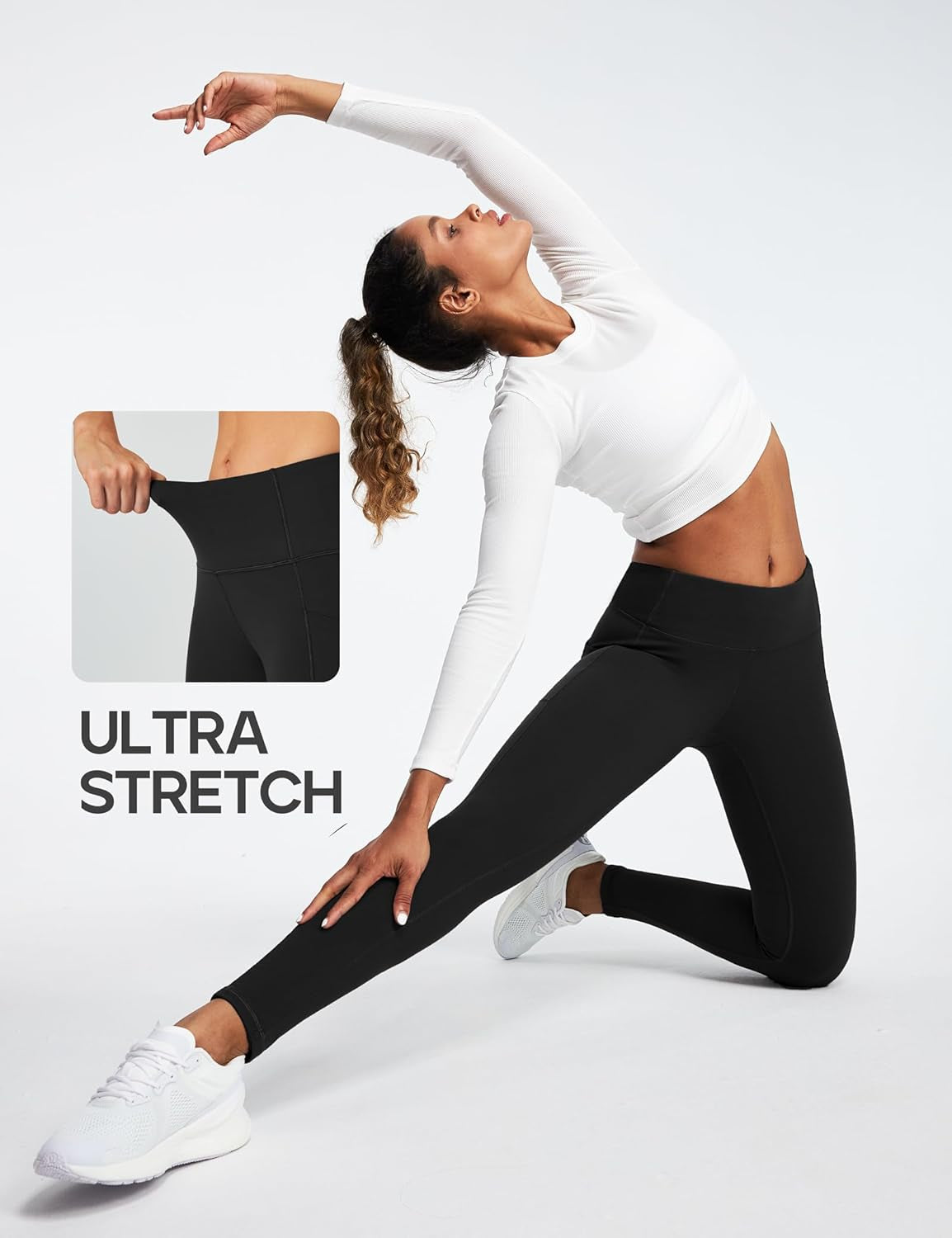 Fleece Lined Leggings with Pockets for Women Thermal Yoga Pants for Women Winter Workout Leggings for Women