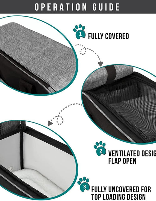 Load image into Gallery viewer, Airline Approved Dog Purse Carrier | Soft-Sided Pet Carrier for Small Dog, Cat, Puppy, Kitten | Portable Stylish Pet Travel Handbag | Ventilated Breathable Mesh, Sherpa Bed
