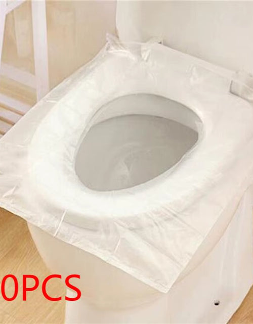 Load image into Gallery viewer, 50Pcs Disposable Plastic Toilet Seat Cover Waterproof and Non Slip Individually Wrapped, for Travel, Toilet Seat Protectors
