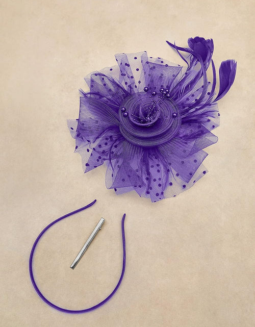 Load image into Gallery viewer, Fascinator Hats for Women Tea Party Hat Kentucky Fascinators Headband Derby Hats Wedding Carnival
