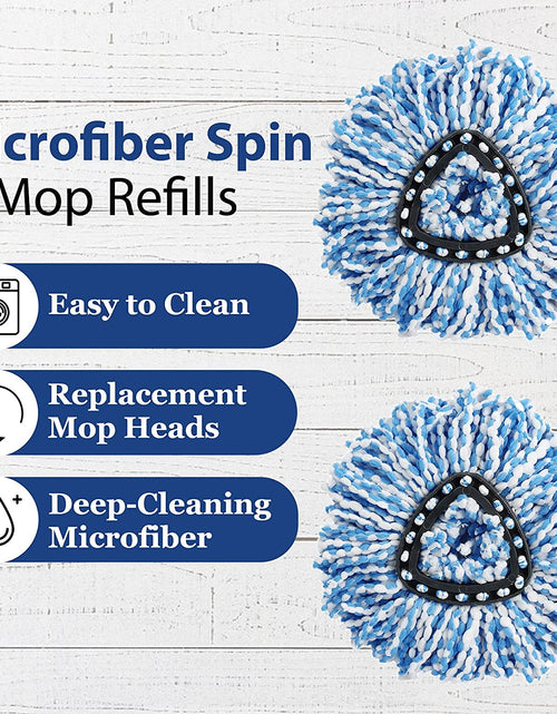 Load image into Gallery viewer, Easywring Spin Mop Refill - Mop Replacement Head,Microfiber Spin Mop Refills, Mop Easy Cleaning Floor Head Mop,Mops Head for Floor Cleaning (4 Pack Blue)
