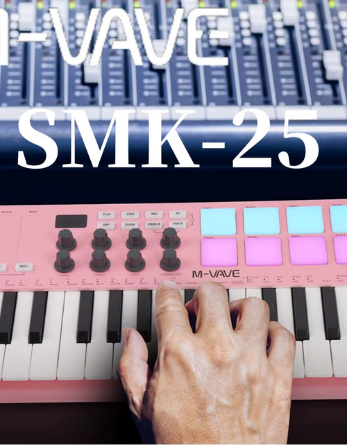 Load image into Gallery viewer, Smk-25Mini MIDI Keyboard Rechargeable 25-Key MIDI Control Keyboard Instrument Mini Portable USB Keyboard MIDI Controller
