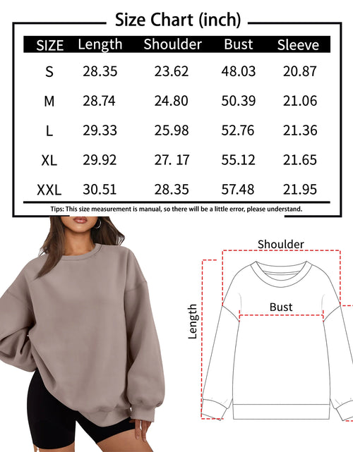 Load image into Gallery viewer, Oversized Sweatshirts for Women Crewneck Y2K Hoodies Sweaters Casual Tops Comfy Fall Fashion Pullover Outfits Winter Clothes
