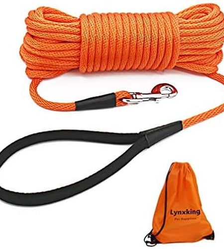 Check Cord Dog Leash Long Lead Training Tracking Line Comfortable Handle Heavy Duty Puppy Rope 10Ft 15Ft 30Ft 50Ft for Small Medium Large Dog