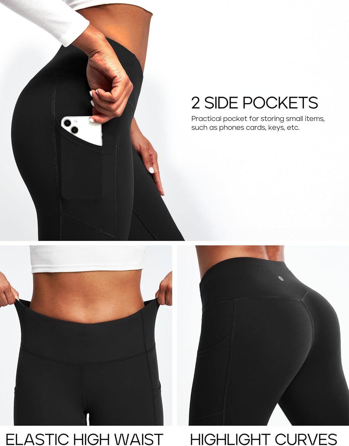 Fleece Lined Leggings with Pockets for Women Thermal Yoga Pants for Women Winter Workout Leggings for Women