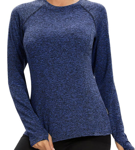 Women Fleece Thermal Long Sleeve Running Shirt Workout Tops Moisture Wicking Athletic Shirts with Thumb Holes