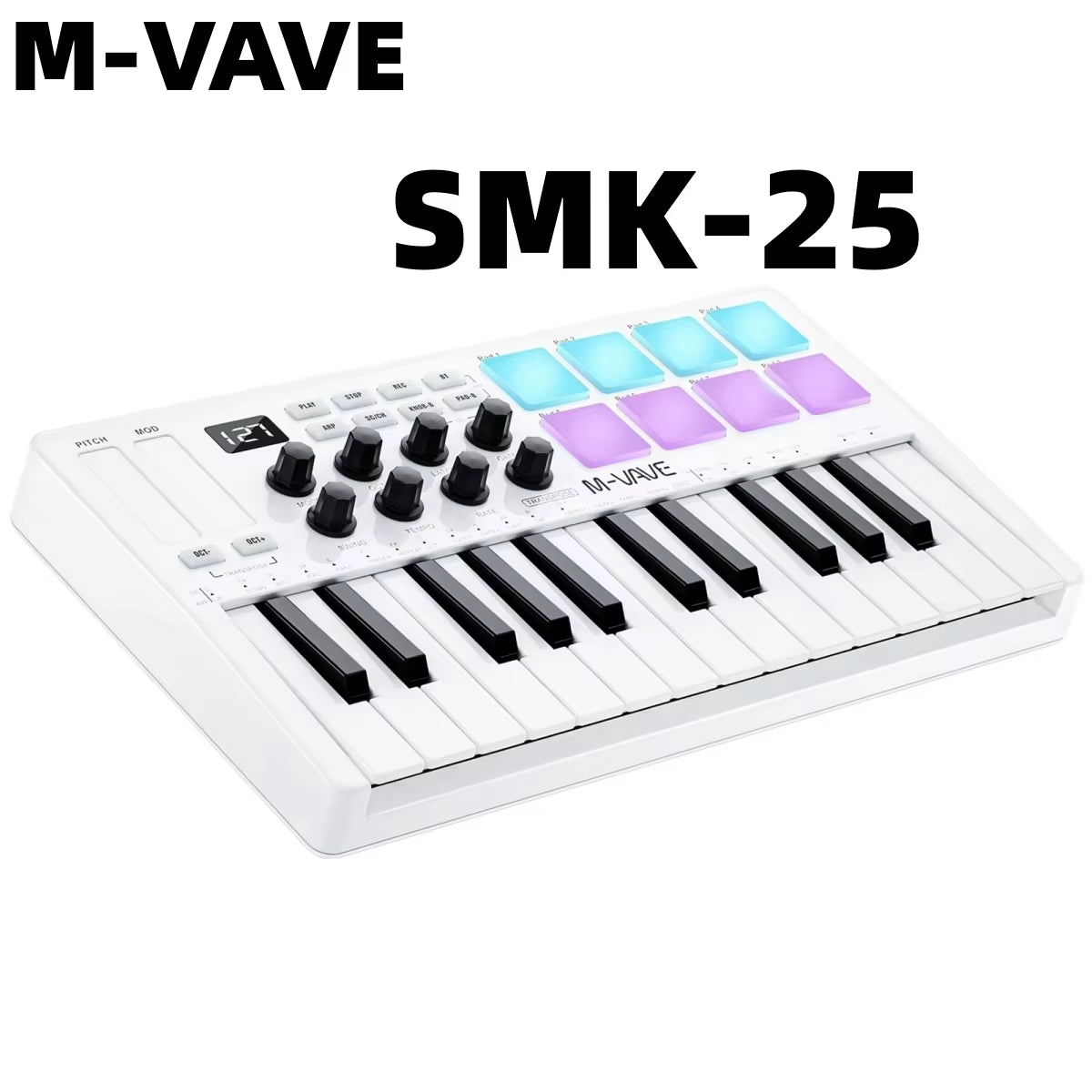 Smk-25Mini MIDI Keyboard Rechargeable 25-Key MIDI Control Keyboard Instrument Mini Portable USB Keyboard MIDI Controller