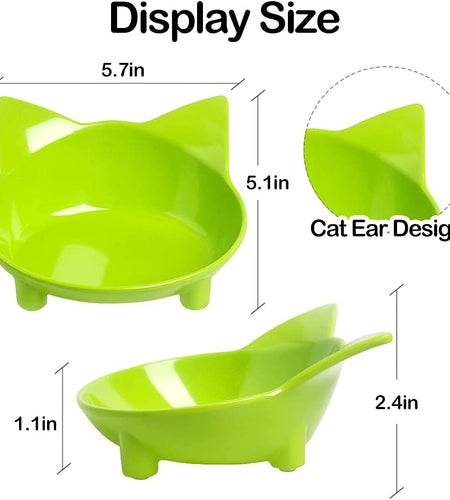 Cat Bowl Cat Food Bowls Non Slip Dog Dish Pet Food Bowls Shallow Cat Water Bowl Cat Feeding Wide Bowls to Stress Relief of Whisker Fatigue Pet Bowl of Dogs Cats Rabbits Puppy(3 Pack)