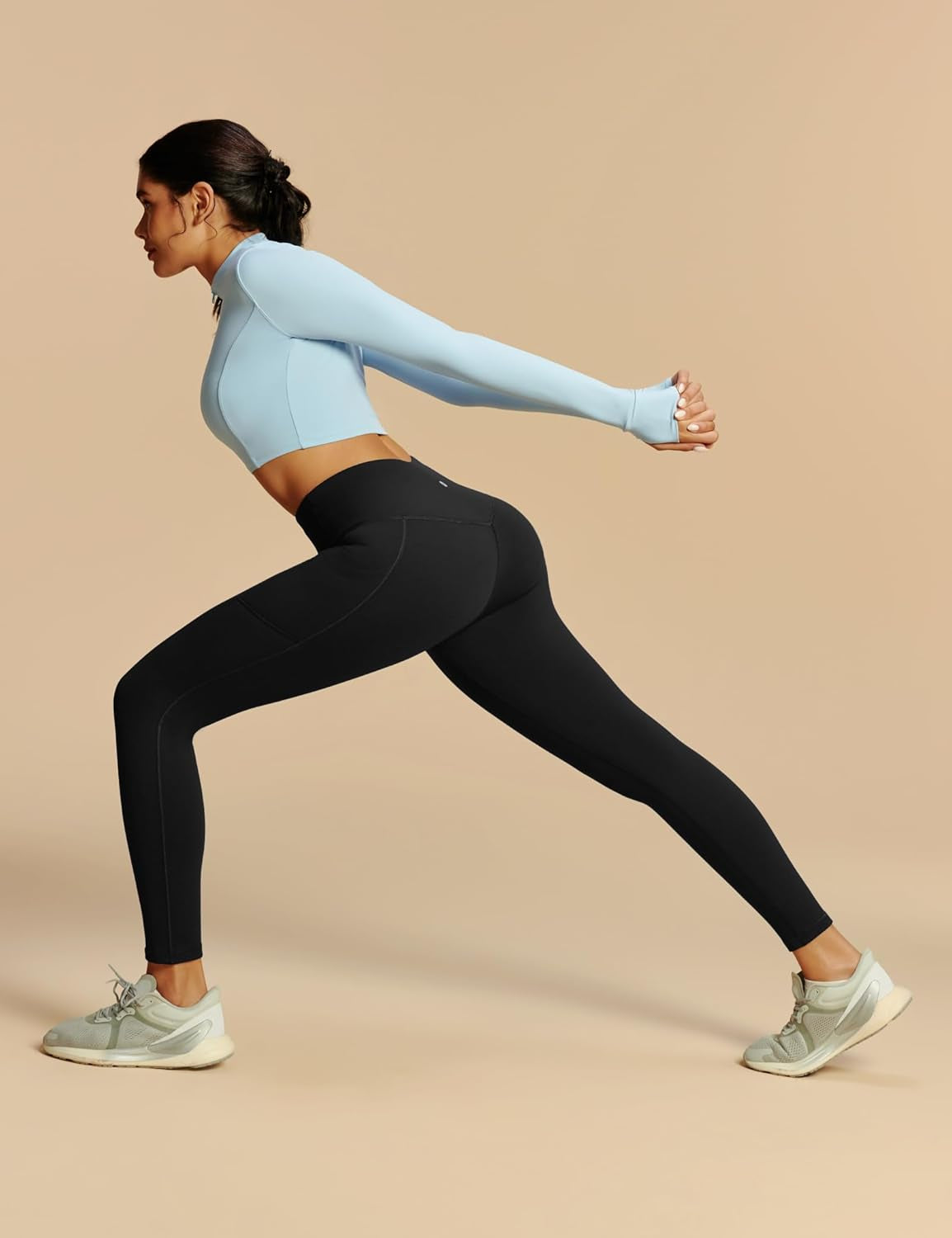 Fleece Lined Leggings with Pockets for Women Thermal Yoga Pants for Women Winter Workout Leggings for Women