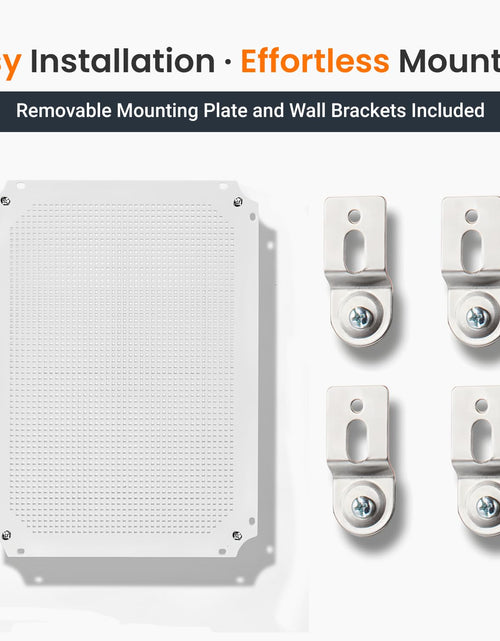 Load image into Gallery viewer, Waterproof Junction Box IP67 Outdoor Plastic Electrical Project Enclosure Weatherproof with Mounting Plate, Wall Brackets, Hinged Grey Cover 16.1&quot;X12.2&quot;X7.1&quot;
