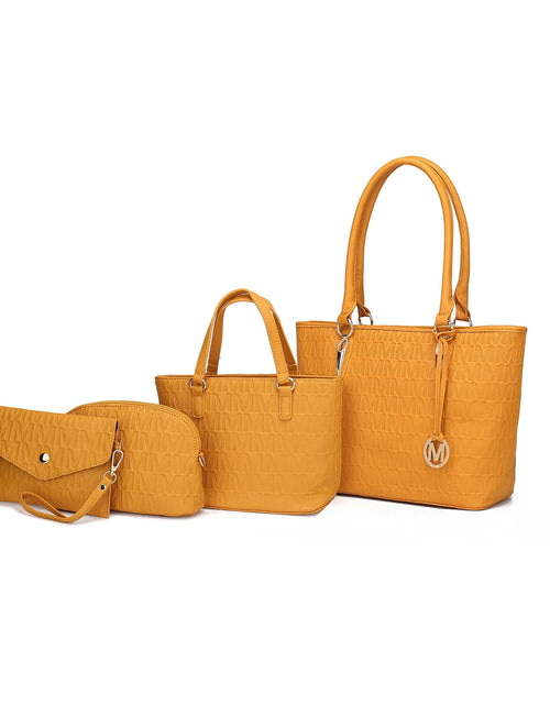 Load image into Gallery viewer, Edelyn Women&#39;S Tote Bag, Small Tote Handbag, Pouch Purse &amp; Wristlet Wallet, Signature Handbag 4 Pcs Set by Mia K
