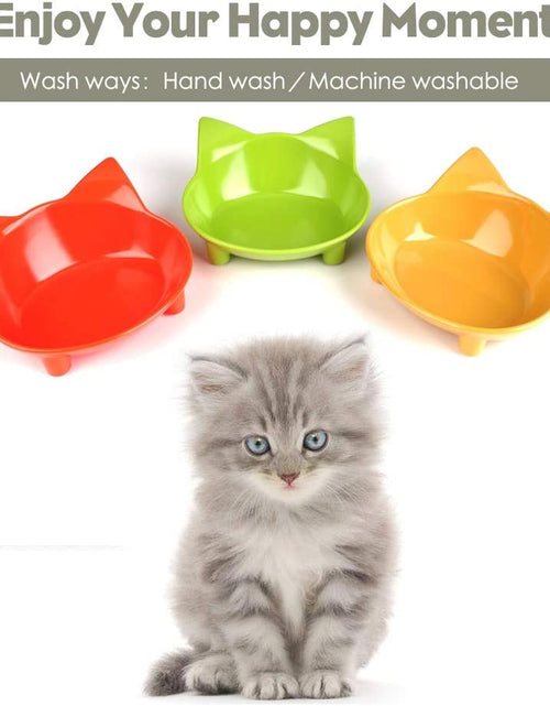 Load image into Gallery viewer, Cat Bowl Cat Food Bowls Non Slip Dog Dish Pet Food Bowls Shallow Cat Water Bowl Cat Feeding Wide Bowls to Stress Relief of Whisker Fatigue Pet Bowl of Dogs Cats Rabbits Puppy(3 Pack)

