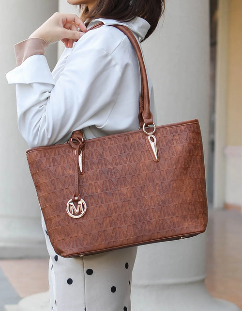 Load image into Gallery viewer, Edelyn Women&#39;S Tote Bag, Small Tote Handbag, Pouch Purse &amp; Wristlet Wallet, Signature Handbag 4 Pcs Set by Mia K
