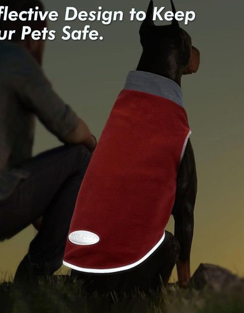 Load image into Gallery viewer, 2 Pack Dog Sweater Sweatshirt Stretchy Fleece Vest Pullover Dog Jacket with Reflective Stripe Lightweight Pet Coats Dog Sweaters for Small Dogs Grey &amp; Red
