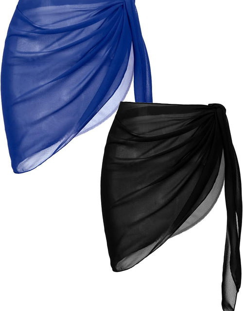 Load image into Gallery viewer, 2 Pieces Women Beach Sarongs Sheer Cover Ups Chiffon Bikini Wrap Skirt for Swimwear S-XXL
