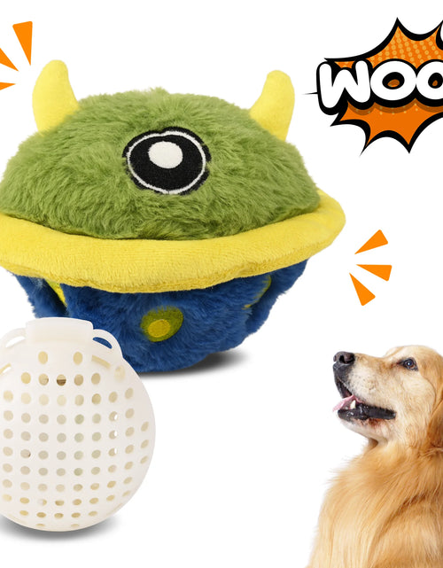 Load image into Gallery viewer, Interactive Dog Toys Ball Self Moving Rolling Balls Plush Dog Toys for Small and Medium Dogs, UFO Bobby
