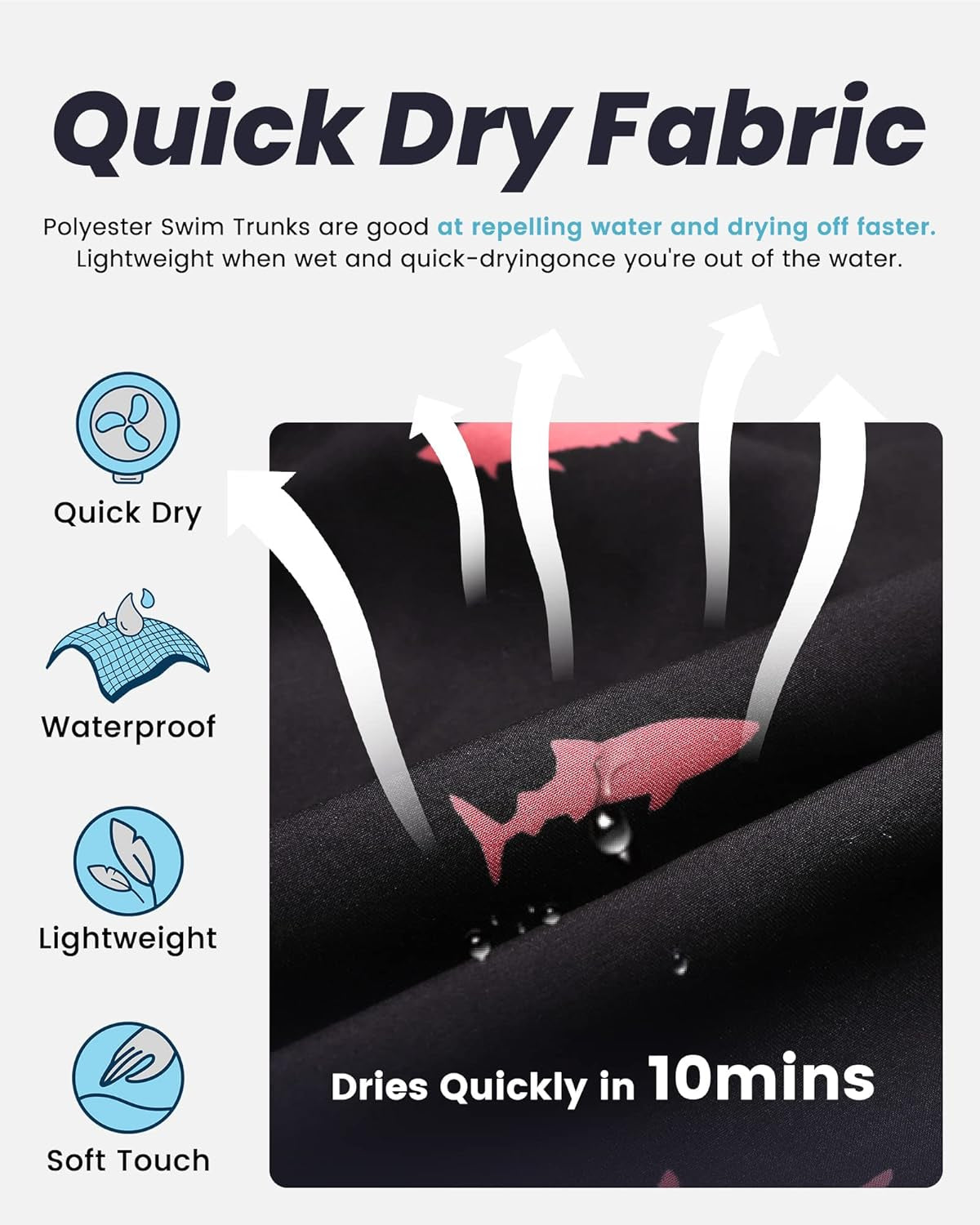 Mens Swim Trunks Quick Dry Swim Shorts with Mesh Lining Funny Swimwear Bathing Suits