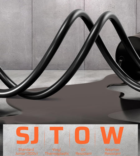 Retractable Extension Cord Reel, 40 FT Heavy Duty Power Cord, 12AWG/3C SJTOW, 3 Grounded Outlets Lighted Triple Tap, 15 Amp Circuit Breaker, UL Listed