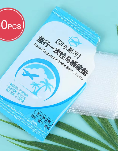 Load image into Gallery viewer, 50Pcs Disposable Plastic Toilet Seat Cover Waterproof and Non Slip Individually Wrapped, for Travel, Toilet Seat Protectors
