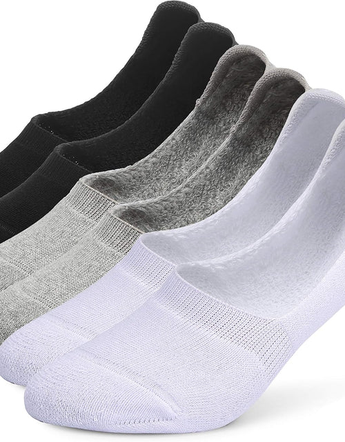 Load image into Gallery viewer, 6 Pairs Unisex Thick Cushion Athletic Cotton Non Slip Low Cut Flat Liner No Show Socks
