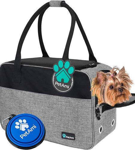 Airline Approved Dog Purse Carrier | Soft-Sided Pet Carrier for Small Dog, Cat, Puppy, Kitten | Portable Stylish Pet Travel Handbag | Ventilated Breathable Mesh, Sherpa Bed