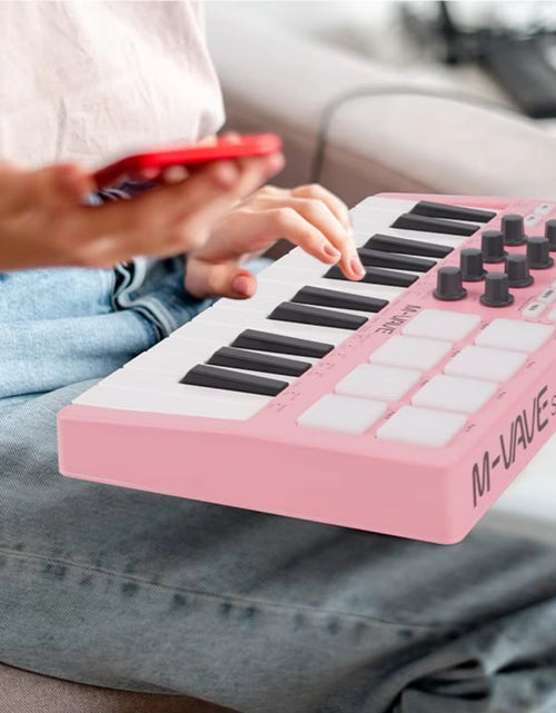 Load image into Gallery viewer, Smk-25Mini MIDI Keyboard Rechargeable 25-Key MIDI Control Keyboard Instrument Mini Portable USB Keyboard MIDI Controller
