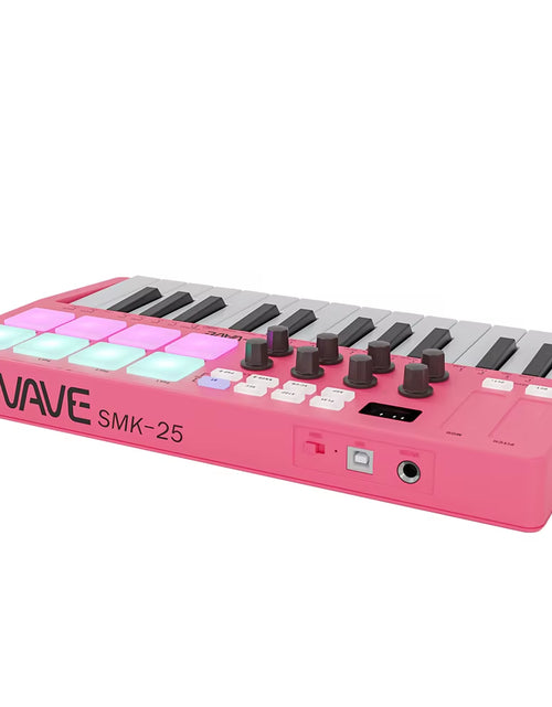 Load image into Gallery viewer, Smk-25Mini MIDI Keyboard Rechargeable 25-Key MIDI Control Keyboard Instrument Mini Portable USB Keyboard MIDI Controller
