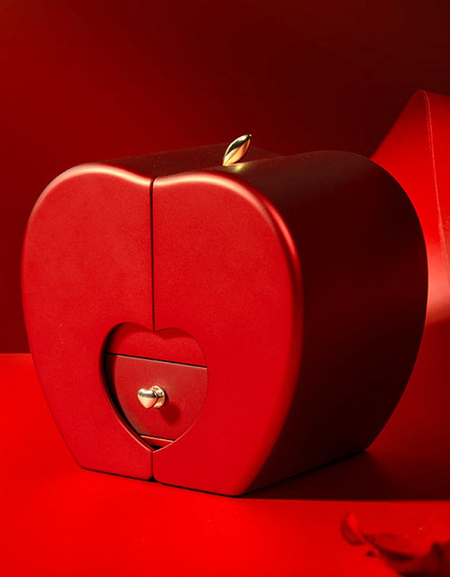 Load image into Gallery viewer, Fashion Jewelry Box Red Apple Christmas Gift Necklace Eternal Rose for Girl Mother'S Day Valentine'S Day Gifts with Artificial Flower Rose Flower Jewelry Box
