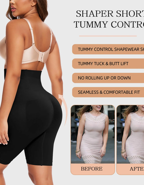 Load image into Gallery viewer, 2 Packs Tummy Control Shapewear Shorts Faja Body Shaper for Women High-Waisted Thigh Slimming
