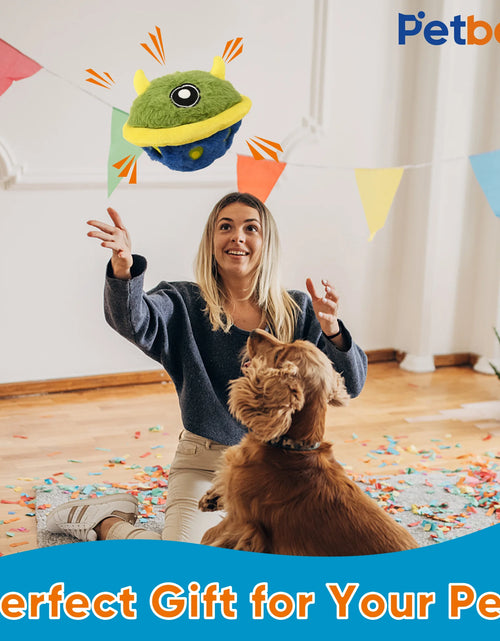 Load image into Gallery viewer, Interactive Dog Toys Ball Self Moving Rolling Balls Plush Dog Toys for Small and Medium Dogs, UFO Bobby
