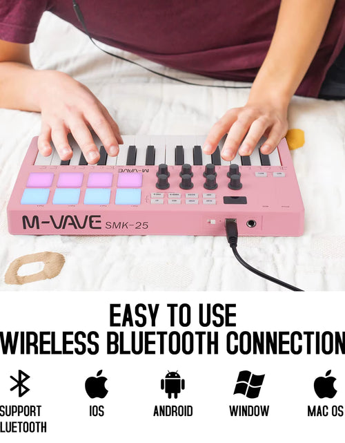 Load image into Gallery viewer, Smk-25Mini MIDI Keyboard Rechargeable 25-Key MIDI Control Keyboard Instrument Mini Portable USB Keyboard MIDI Controller
