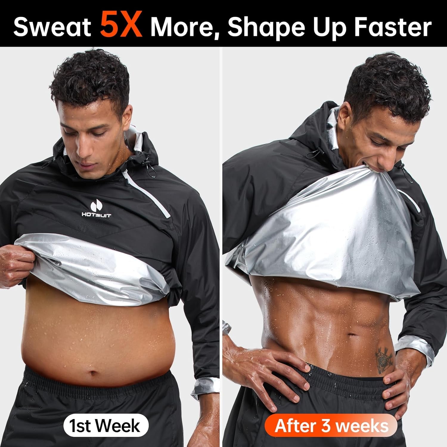 Sauna Suit Jacket Men Weight Loss Gym Exercise Sweat Suits Gym Workout