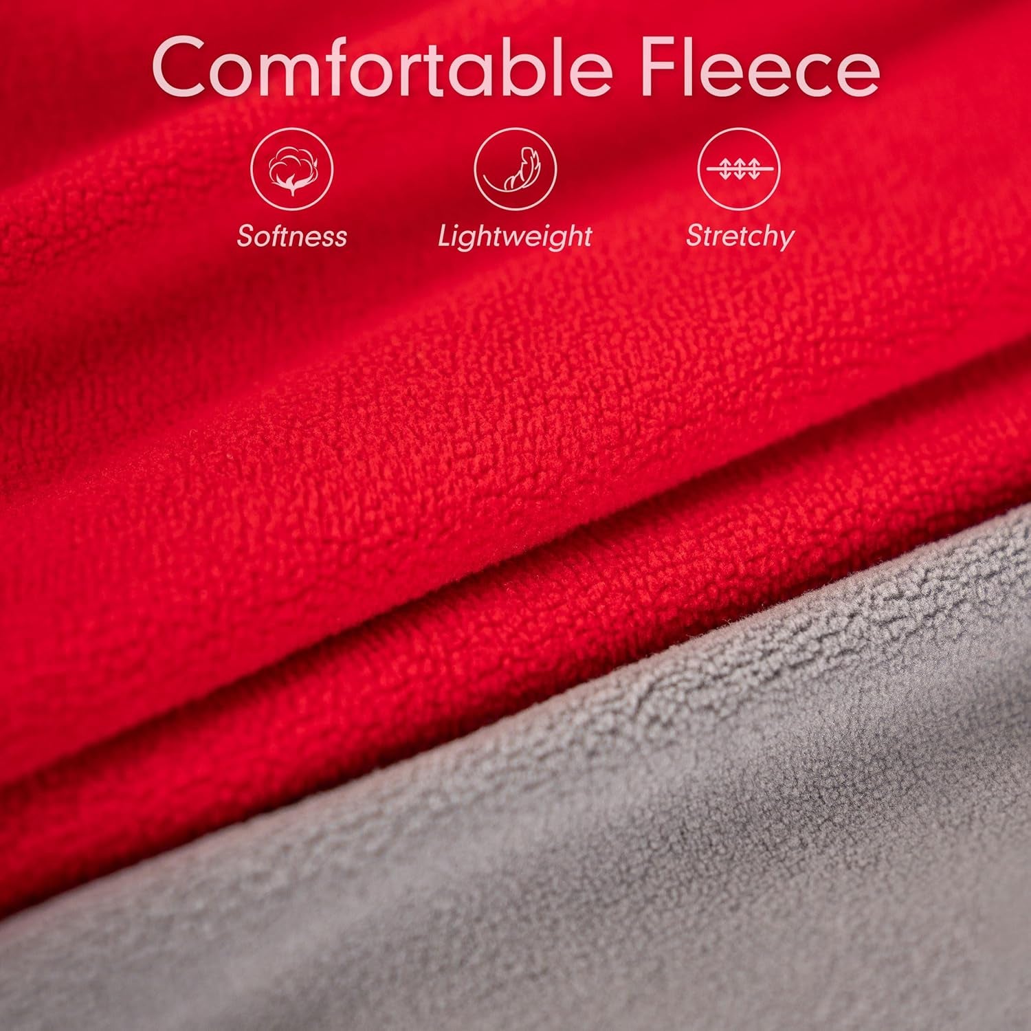 2 Pack Dog Sweater Sweatshirt Stretchy Fleece Vest Pullover Dog Jacket with Reflective Stripe Lightweight Pet Coats Dog Sweaters for Small Dogs Grey & Red