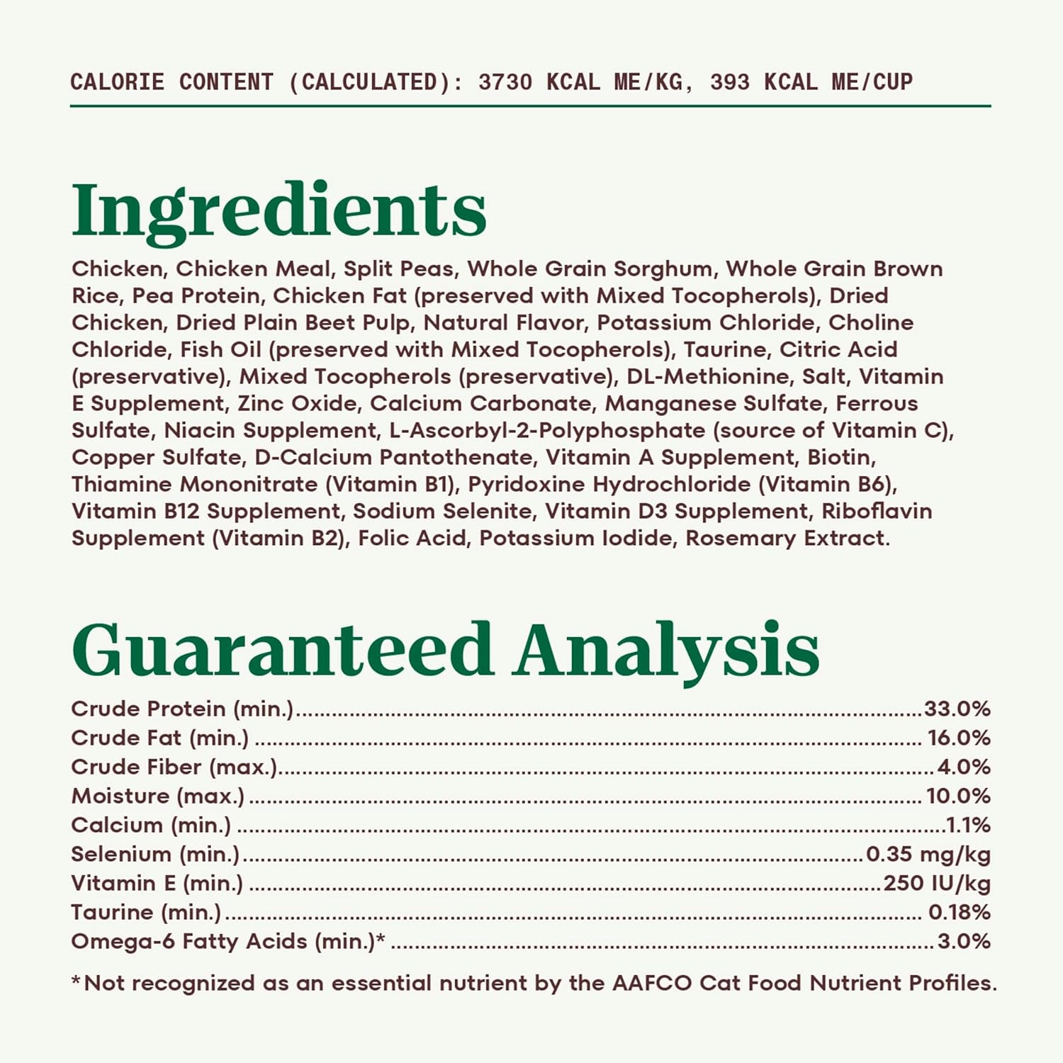 Wholesome Essentials Adult & Senior Dry Cat Food, Chicken