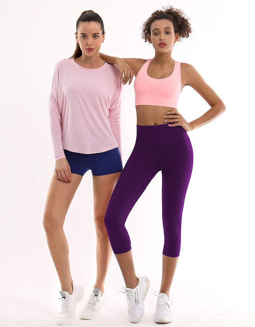 Load image into Gallery viewer, 19&quot; Basic/Out Pockets High Waist Yoga Pants Women Workout Running Leggings Tummy Control
