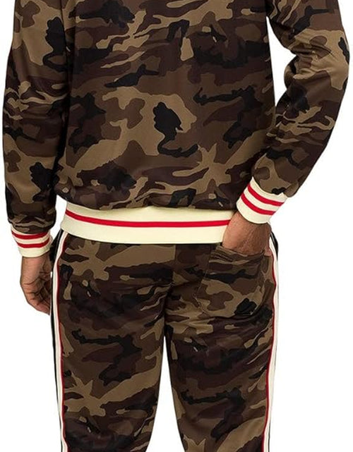 Load image into Gallery viewer, Men&#39;S Side Stripe Zipper Jacket Drawstring Waistband Tracksuit
