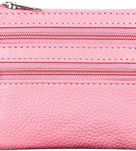 Women'S Genuine Leather Coin Purse Mini Pouch Change Wallet with Key Ring