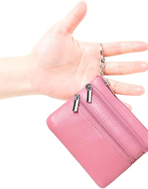 Load image into Gallery viewer, Women&#39;S Genuine Leather Coin Purse Mini Pouch Change Wallet with Key Ring
